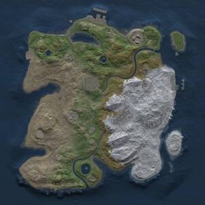 Thumbnail Rust Map: Procedural Map, Size: 3000, Seed: 96966, 10 Monuments