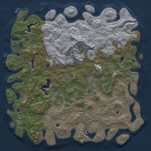 Thumbnail Rust Map: Procedural Map, Size: 6000, Seed: 123412, 17 Monuments