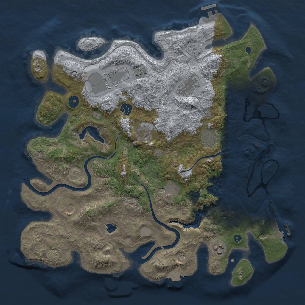 Rust Map: Procedural Map, Size: 4000, Seed: 1651549221, 15 Monuments