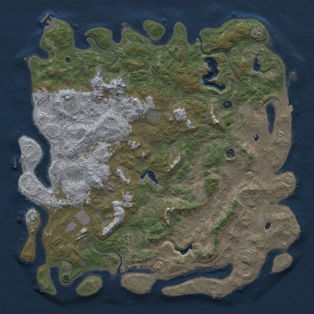 Rust Map: Procedural Map, Size: 5500, Seed: 1419273623, 17 Monuments