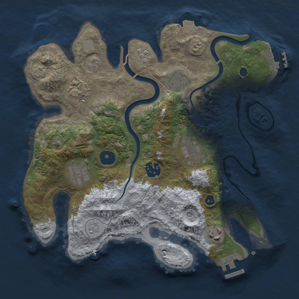 Rust Map: Procedural Map, Size: 3000, Seed: 317089471, 13 Monuments