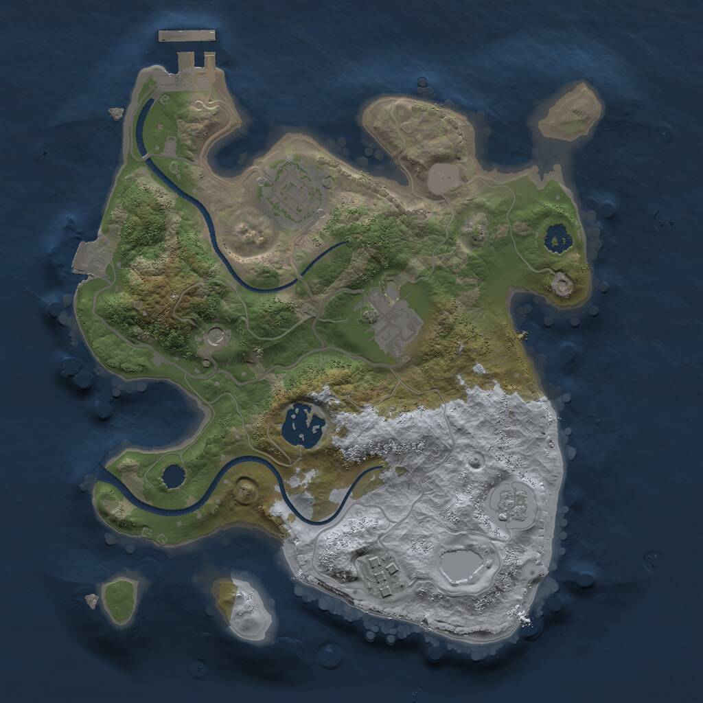 Rust Map: Procedural Map, Size: 2500, Seed: 85609169, 8 Monuments