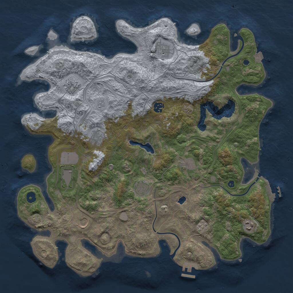 Rust Map: Procedural Map, Size: 4250, Seed: 2068977512, 16 Monuments