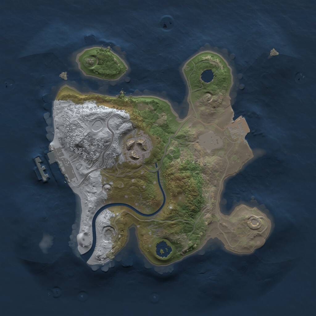 Rust Map: Procedural Map, Size: 2000, Seed: 3159, 3 Monuments