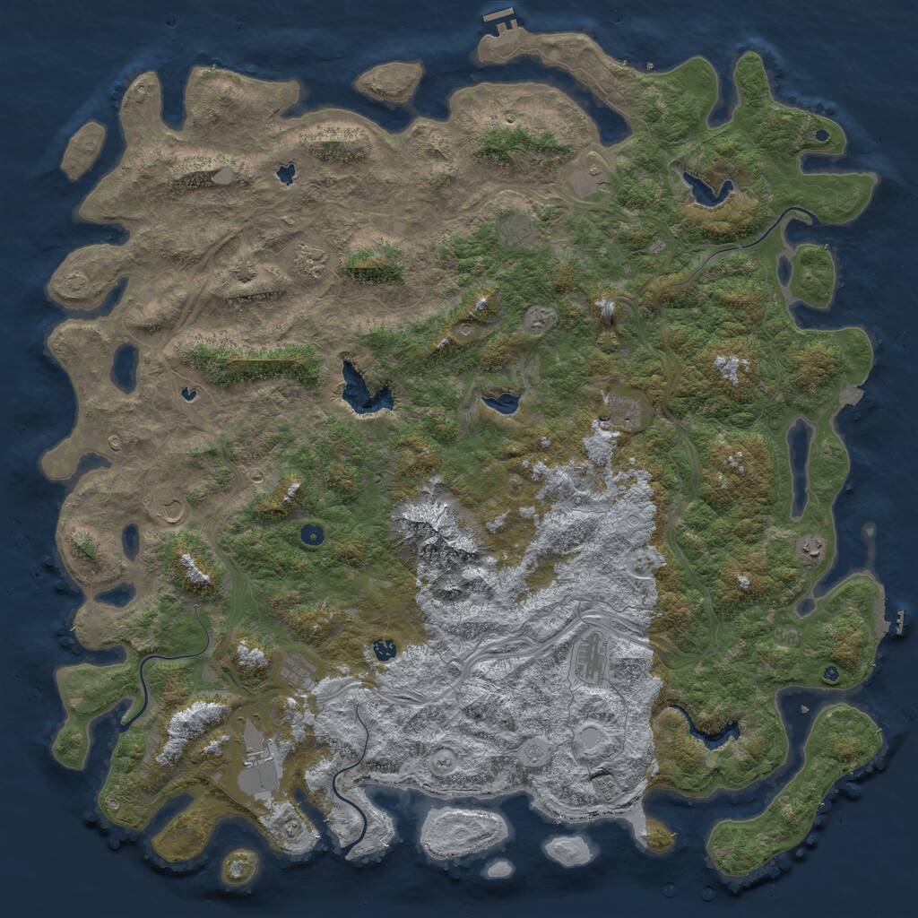 Rust Map: Procedural Map, Size: 6000, Seed: 688082400, 17 Monuments