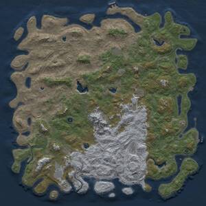 Thumbnail Rust Map: Procedural Map, Size: 6000, Seed: 688082400, 17 Monuments