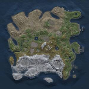 Thumbnail Rust Map: Procedural Map, Size: 3500, Seed: 2078844901, 12 Monuments