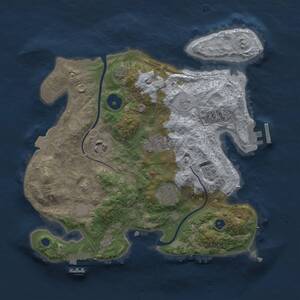 Thumbnail Rust Map: Procedural Map, Size: 3000, Seed: 43131, 9 Monuments