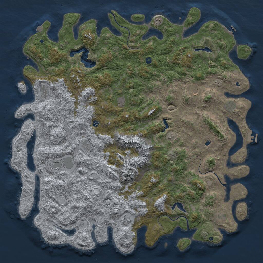 Rust Map: Procedural Map, Size: 6000, Seed: 120652115, 19 Monuments