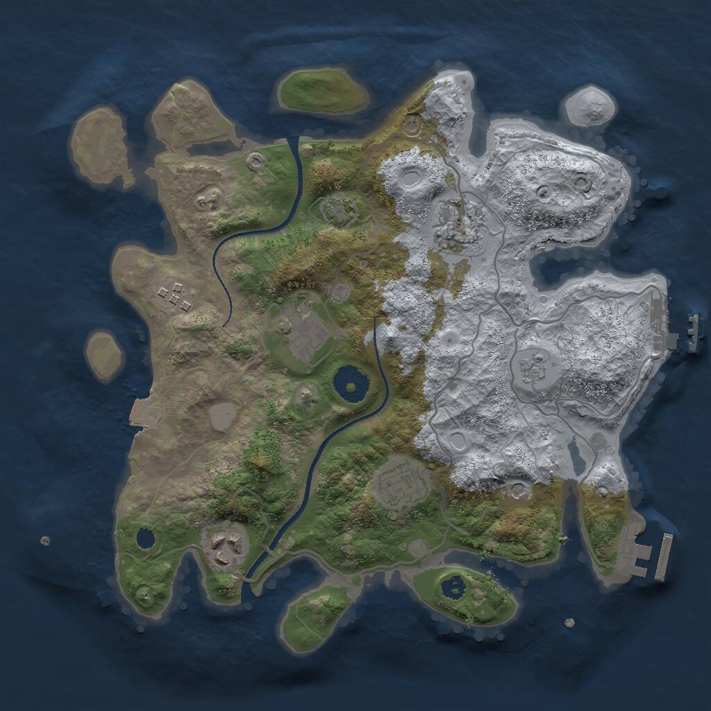 Rust Map: Procedural Map, Size: 3000, Seed: 1767404727, 13 Monuments