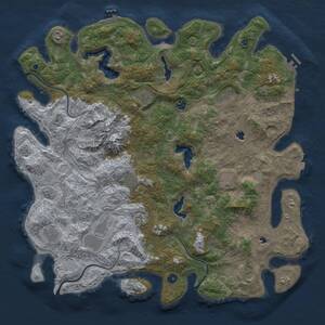 Thumbnail Rust Map: Procedural Map, Size: 5000, Seed: 457459665, 17 Monuments