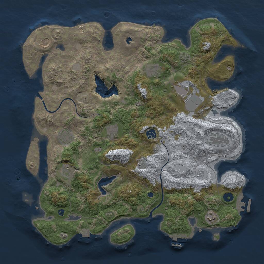 Rust Map: Procedural Map, Size: 4000, Seed: 896420517, 16 Monuments