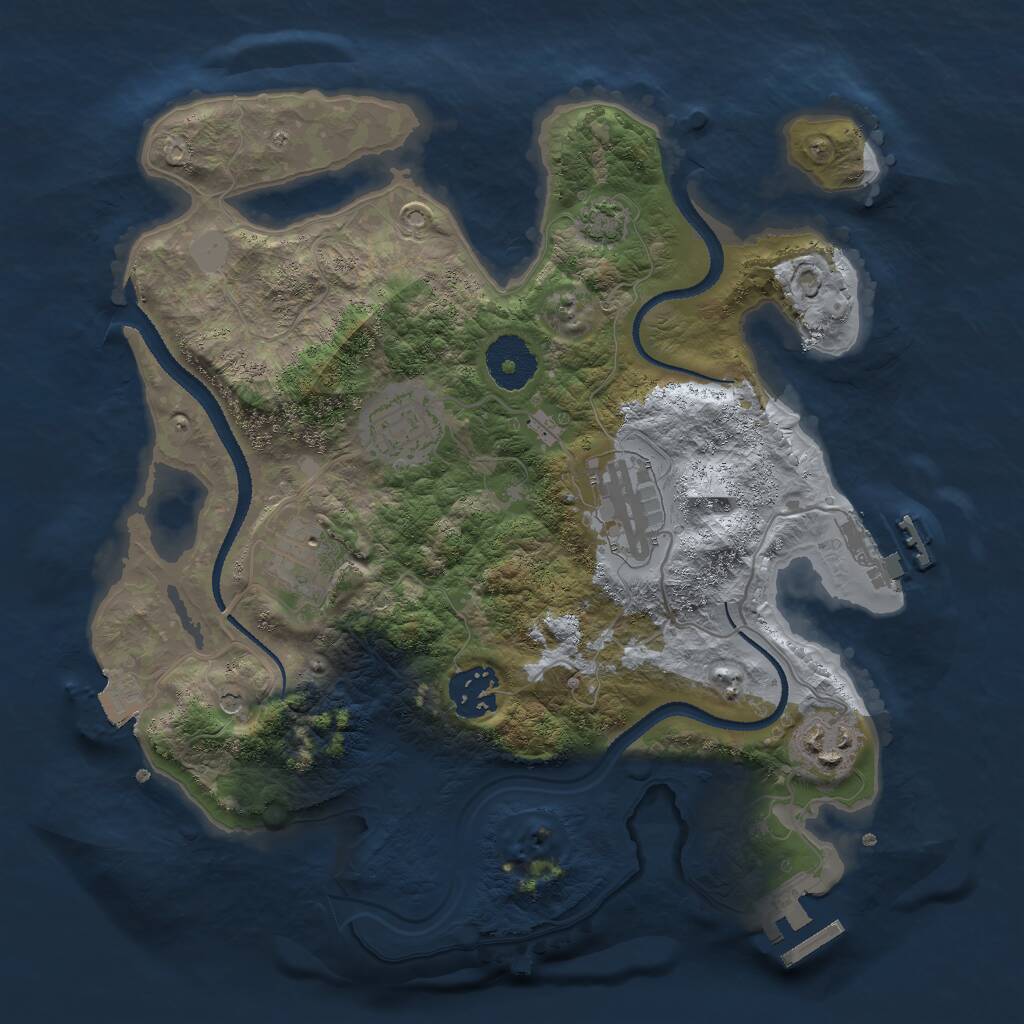 Rust Map: Procedural Map, Size: 3000, Seed: 234742, 10 Monuments