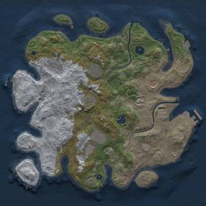 Thumbnail Rust Map: Procedural Map, Size: 3500, Seed: 2063023354, 12 Monuments