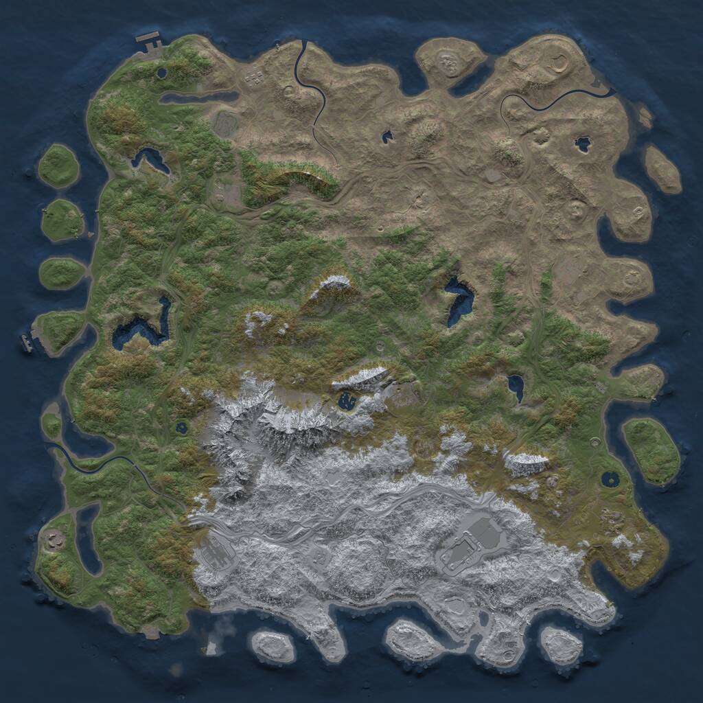 Rust Map: Procedural Map, Size: 6000, Seed: 2112024, 17 Monuments