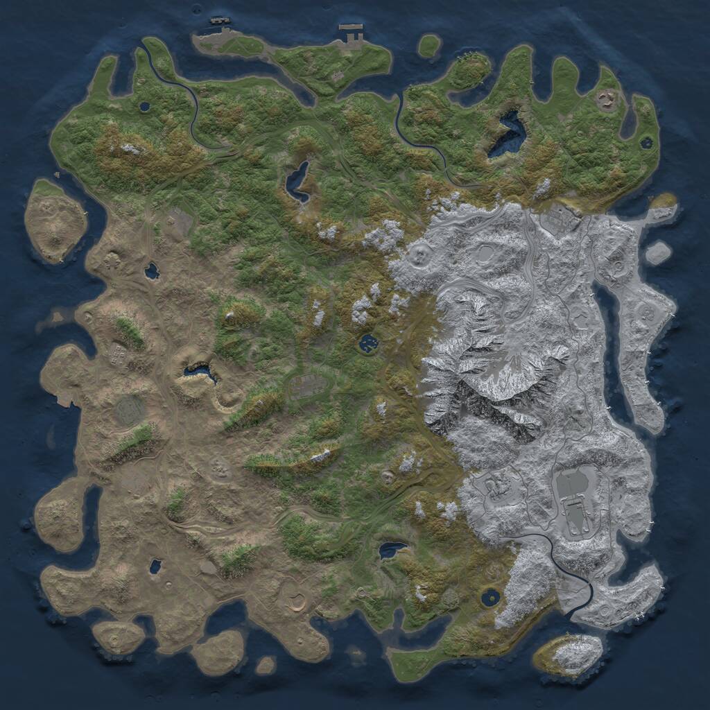 Rust Map: Procedural Map, Size: 6000, Seed: 21474836, 17 Monuments