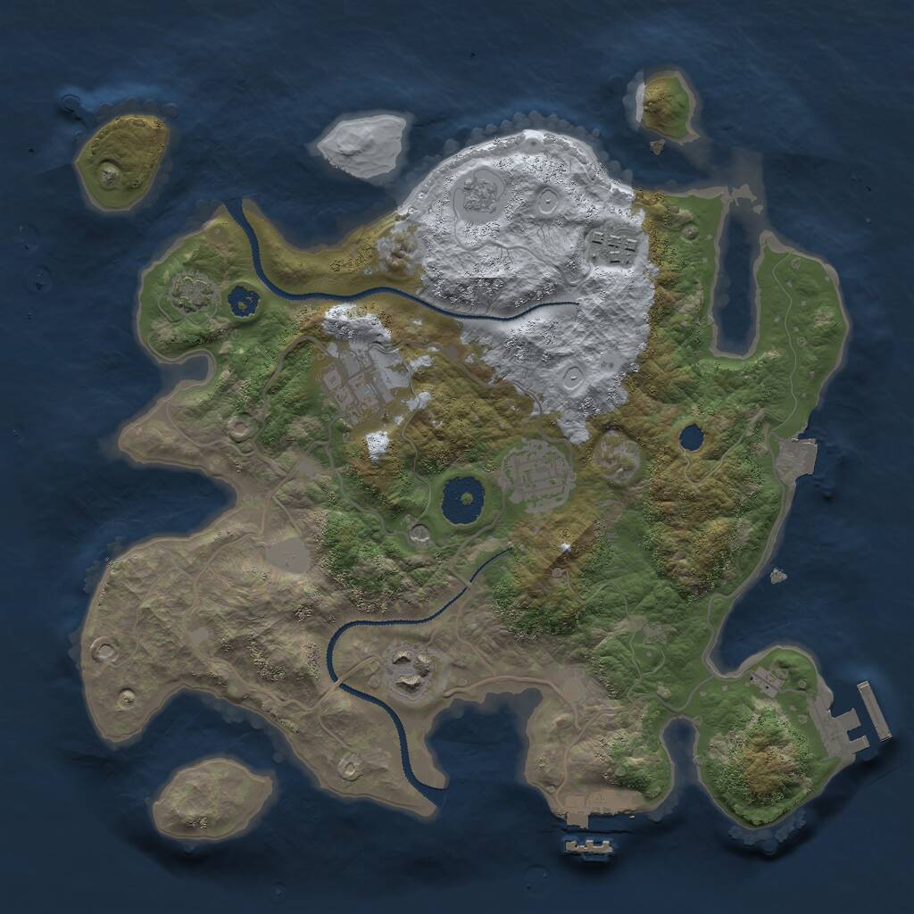 Rust Map: Procedural Map, Size: 3000, Seed: 11482, 10 Monuments