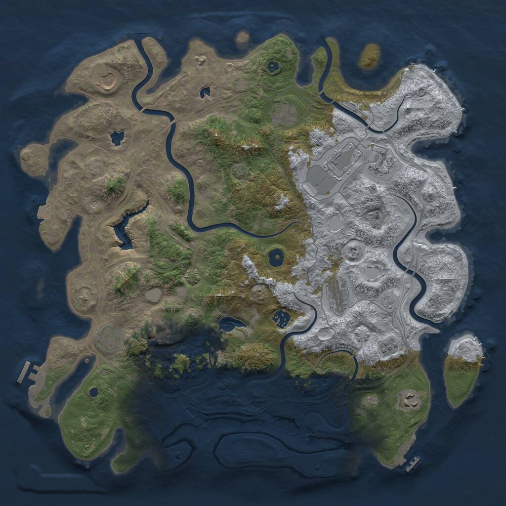 Rust Map: Procedural Map, Size: 4500, Seed: 340000, 16 Monuments
