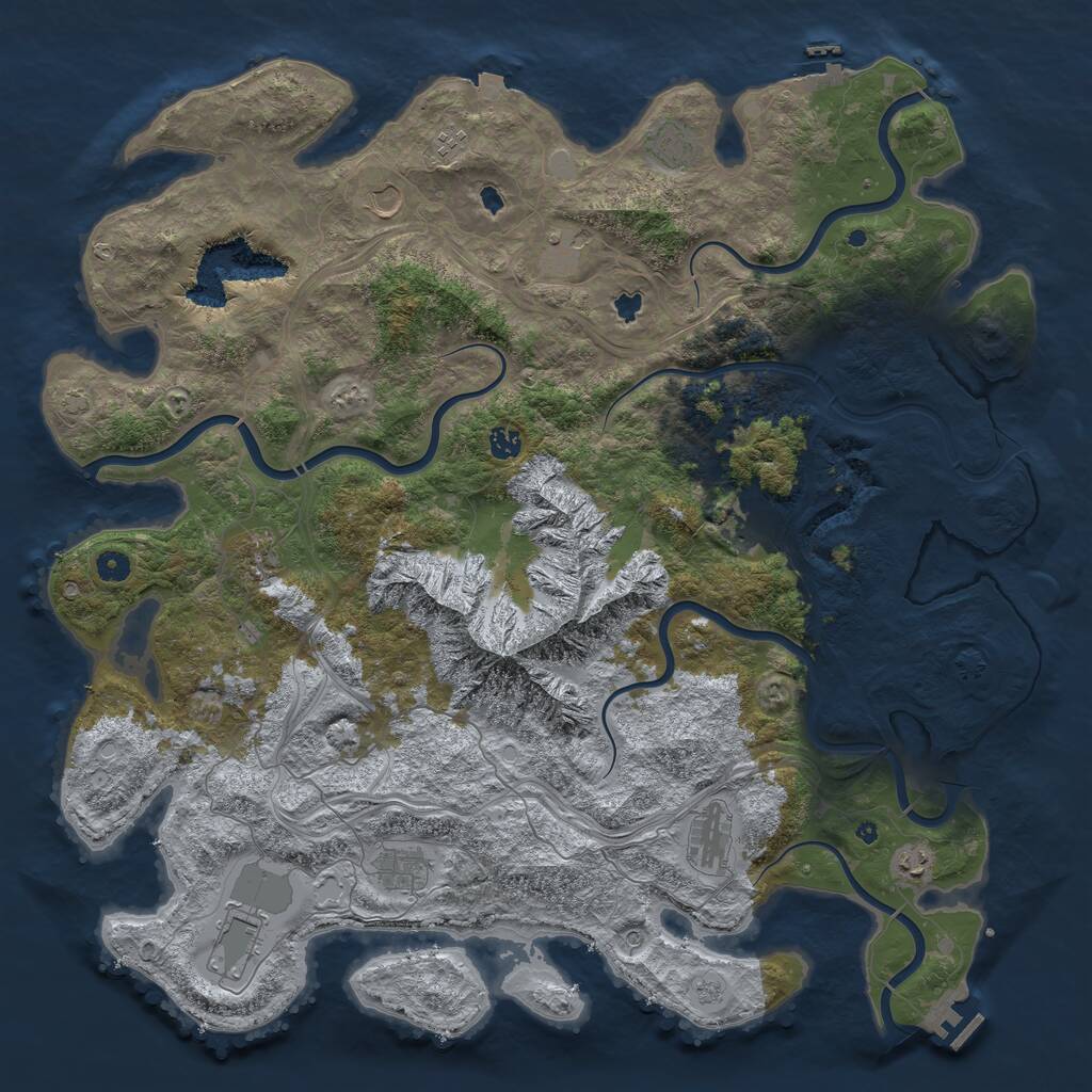 Rust Map: Procedural Map, Size: 5000, Seed: 700000, 17 Monuments