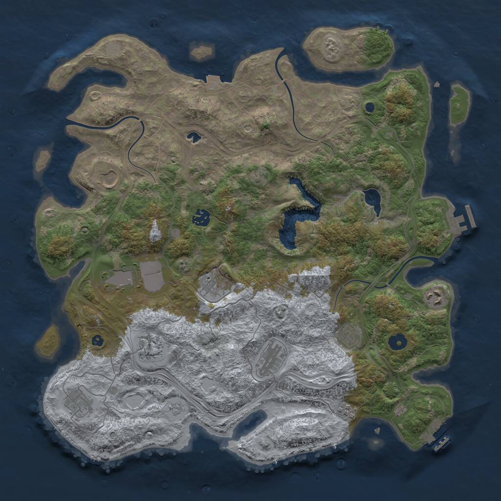 Rust Map: Procedural Map, Size: 4250, Seed: 1959779289, 16 Monuments