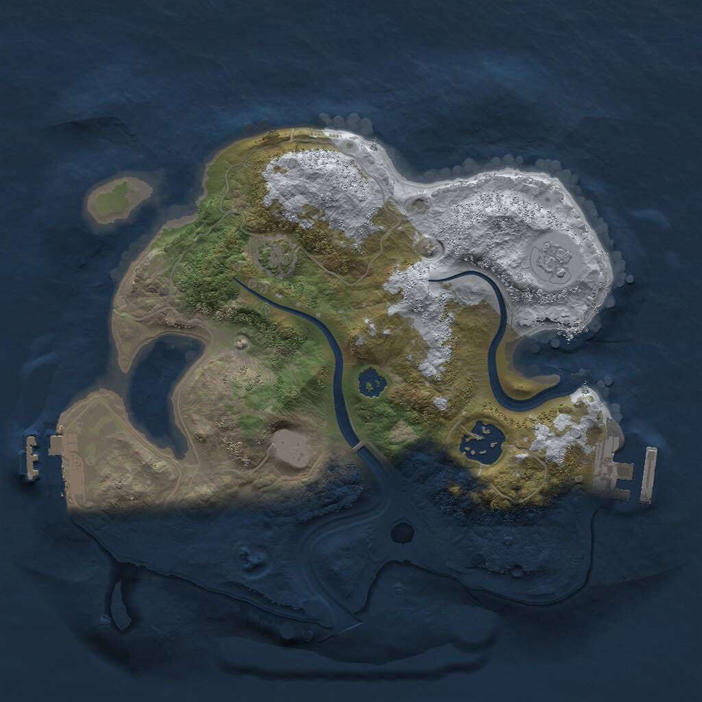 Rust Map: Procedural Map, Size: 2500, Seed: 2936885, 6 Monuments