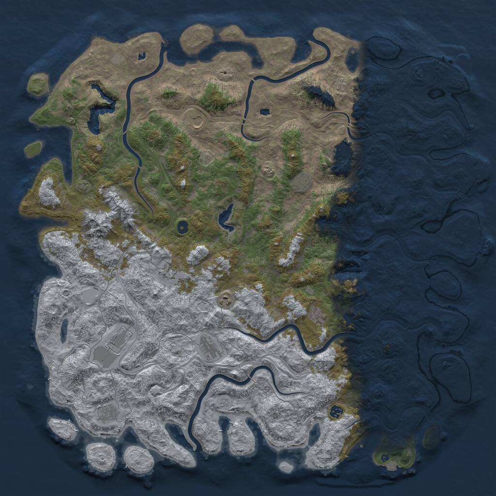 Rust Map: Procedural Map, Size: 6000, Seed: 1761, 17 Monuments
