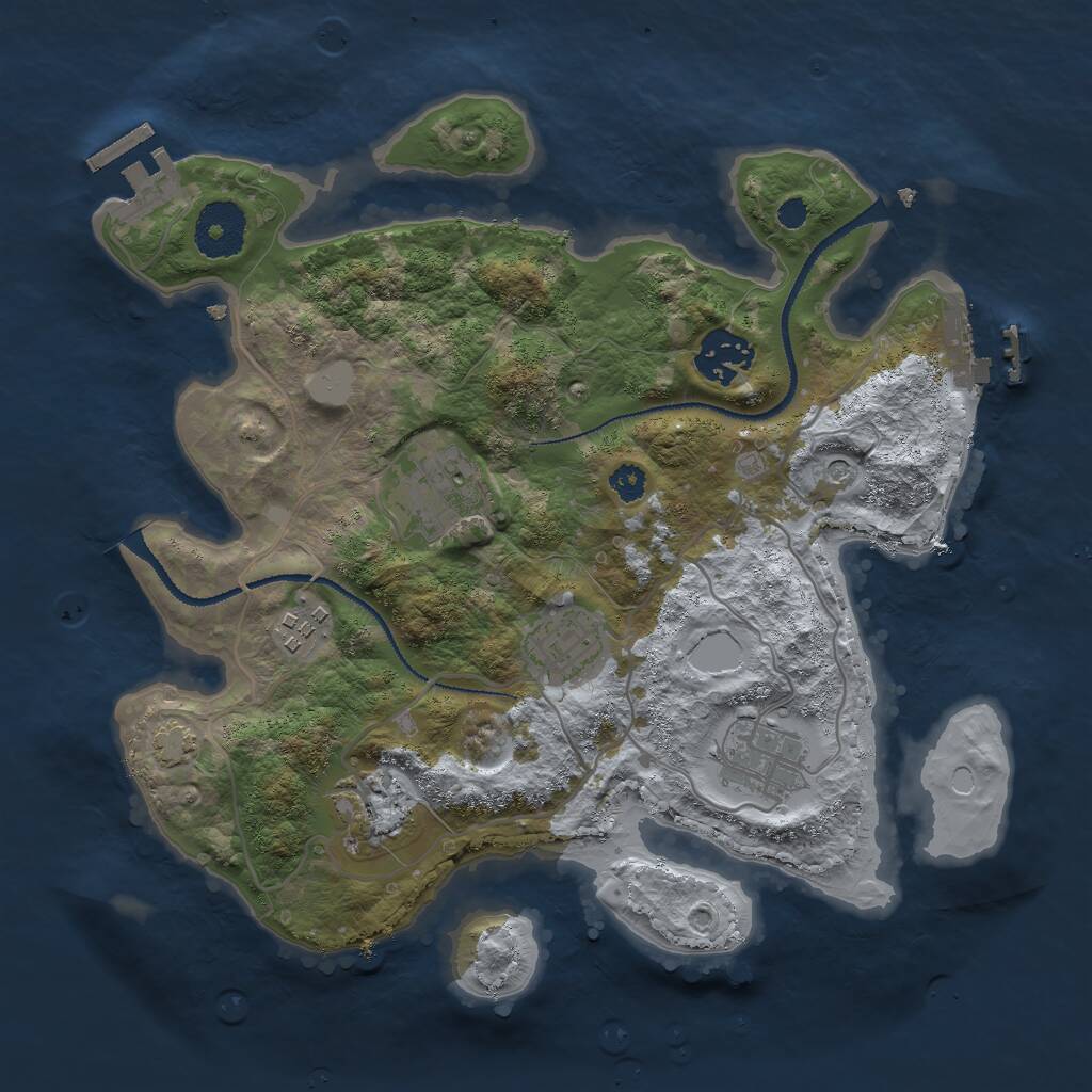 Rust Map: Procedural Map, Size: 3000, Seed: 283803614, 11 Monuments