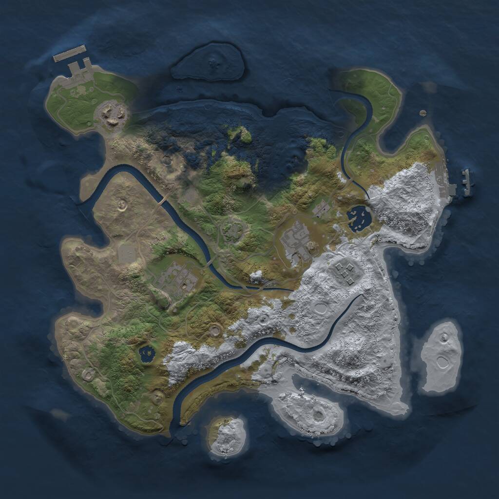 Rust Map: Procedural Map, Size: 3000, Seed: 283803614, 10 Monuments