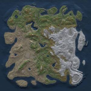 Thumbnail Rust Map: Procedural Map, Size: 4500, Seed: 858558429, 16 Monuments