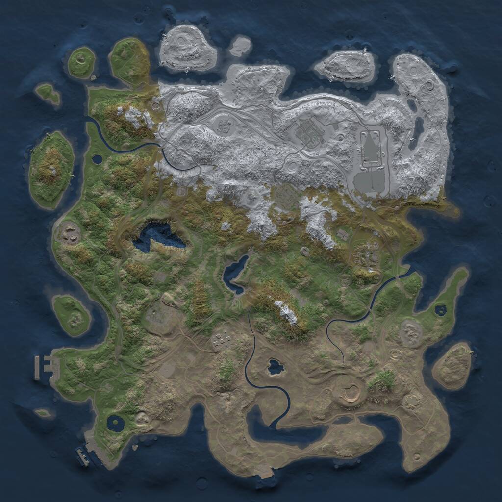 Rust Map: Procedural Map, Size: 4250, Seed: 456121956, 14 Monuments