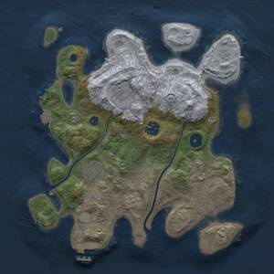 Thumbnail Rust Map: Procedural Map, Size: 3000, Seed: 1146862557, 9 Monuments