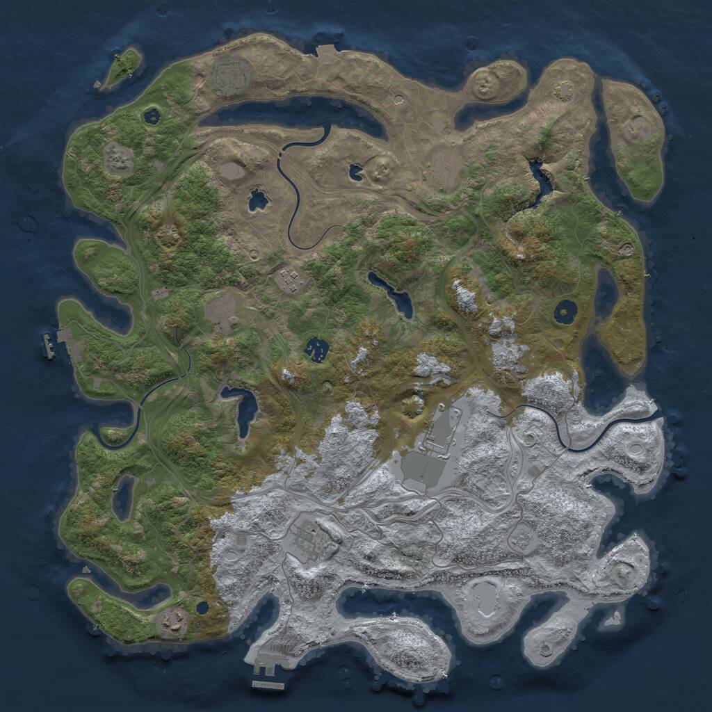 Rust Map: Procedural Map, Size: 4500, Seed: 172713723, 15 Monuments