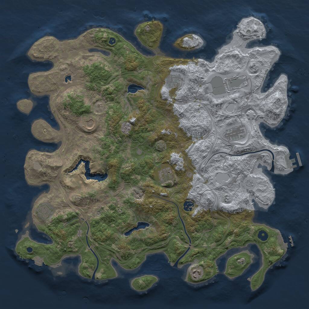 Rust Map: Procedural Map, Size: 4500, Seed: 433449030, 15 Monuments