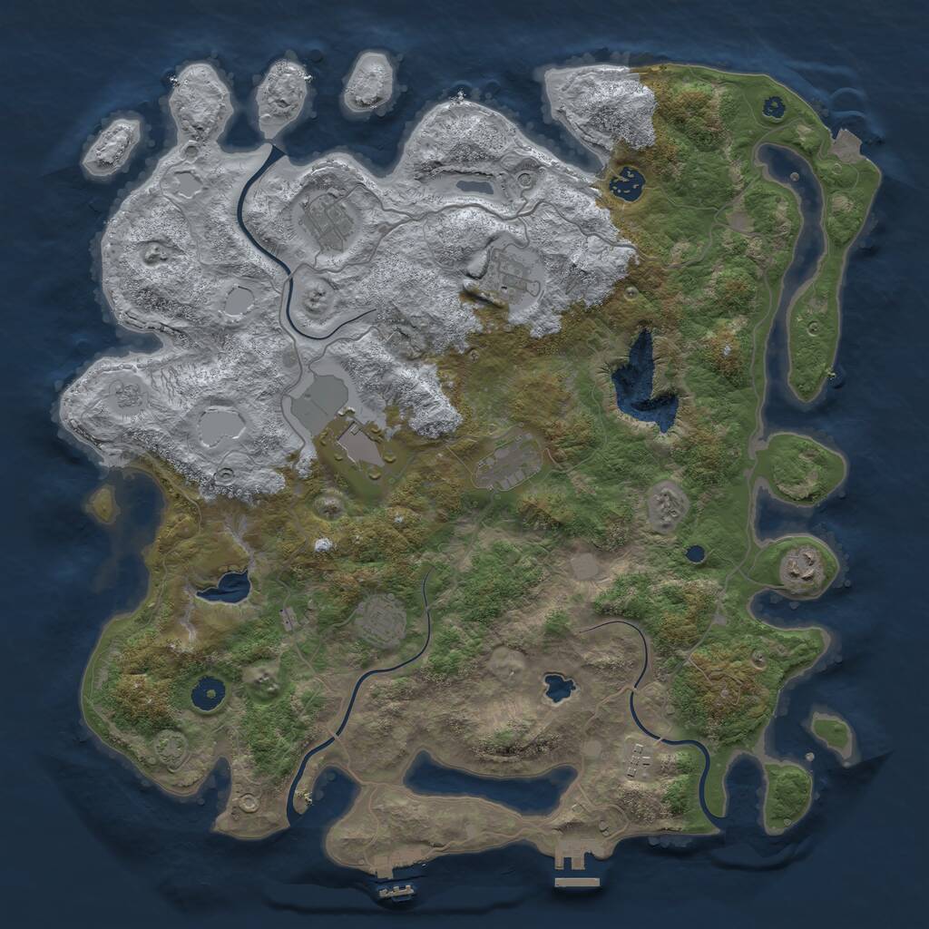 Rust Map: Procedural Map, Size: 4200, Seed: 15062021, 14 Monuments