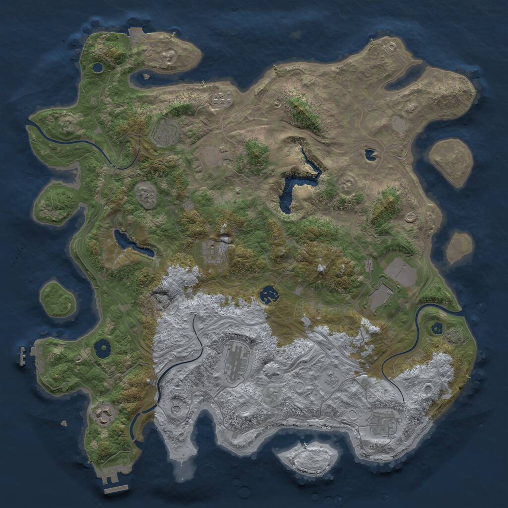 Rust Map: Procedural Map, Size: 4250, Seed: 23591, 15 Monuments