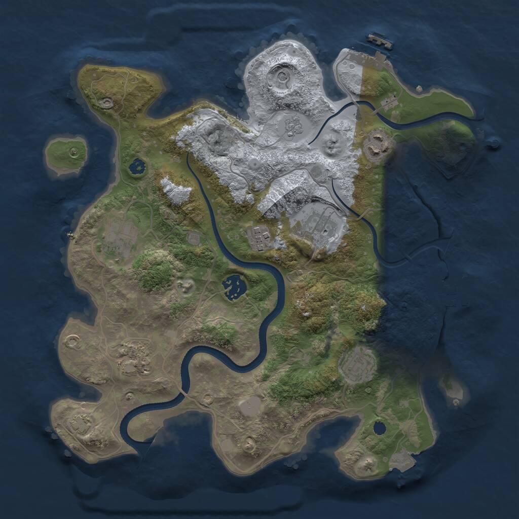Rust Map: Procedural Map, Size: 3250, Seed: 78756412, 13 Monuments