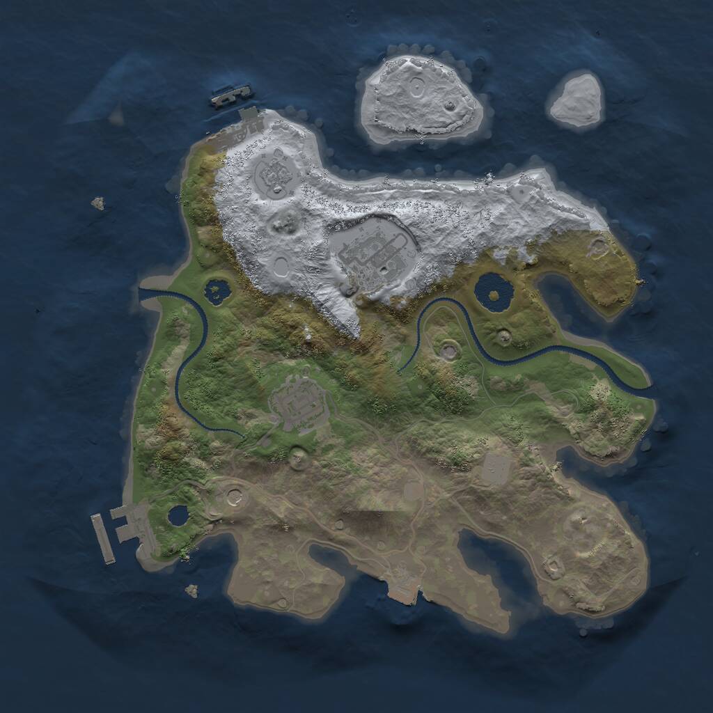 Rust Map: Procedural Map, Size: 2800, Seed: 1997, 7 Monuments