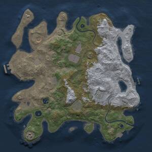 Thumbnail Rust Map: Procedural Map, Size: 3650, Seed: 349578364, 13 Monuments