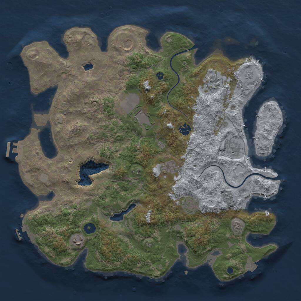 Rust Map: Procedural Map, Size: 4000, Seed: 440206901, 15 Monuments