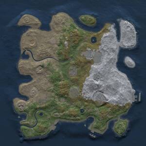 Thumbnail Rust Map: Procedural Map, Size: 3500, Seed: 1507802104, 13 Monuments