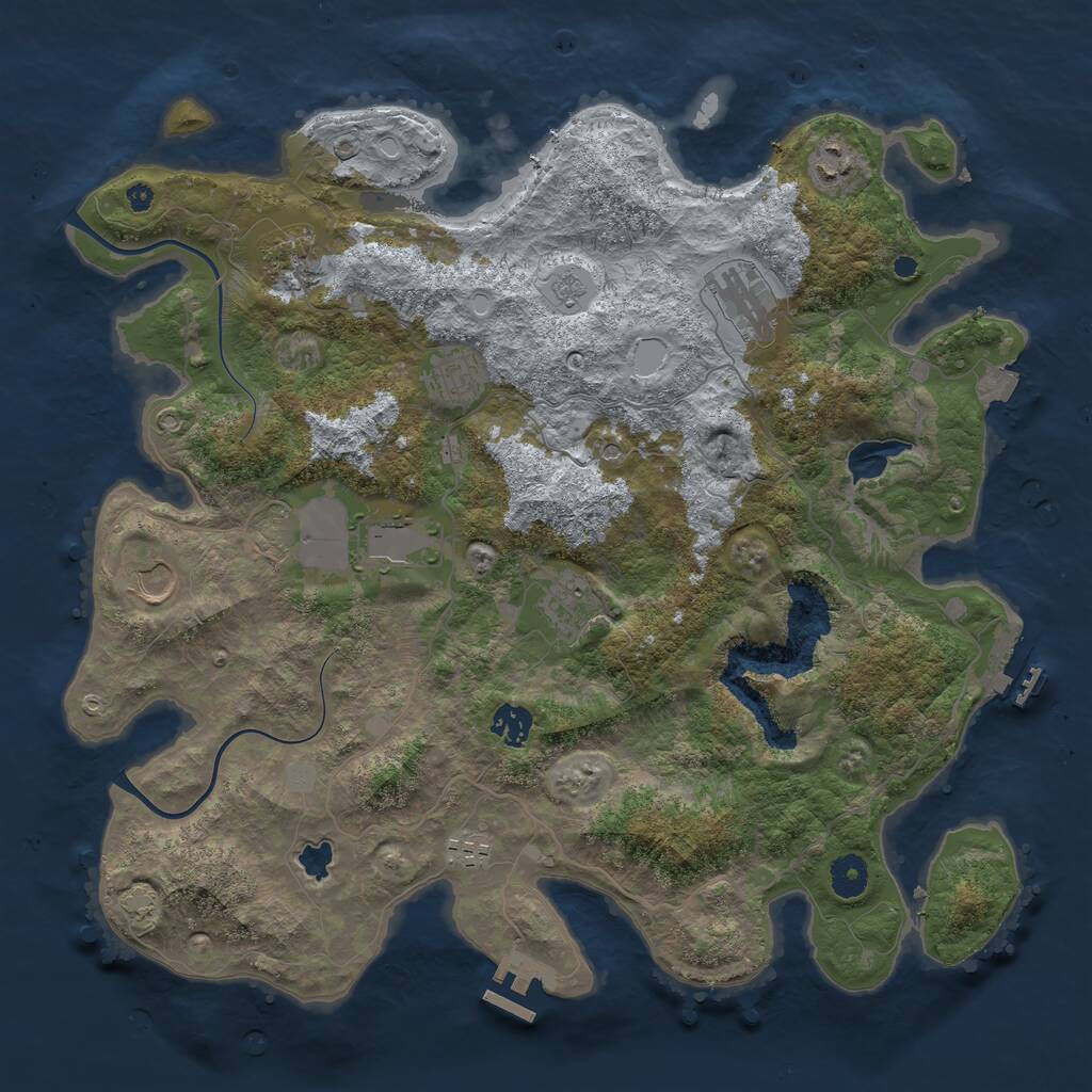 Rust Map: Procedural Map, Size: 4000, Seed: 2027670880, 15 Monuments