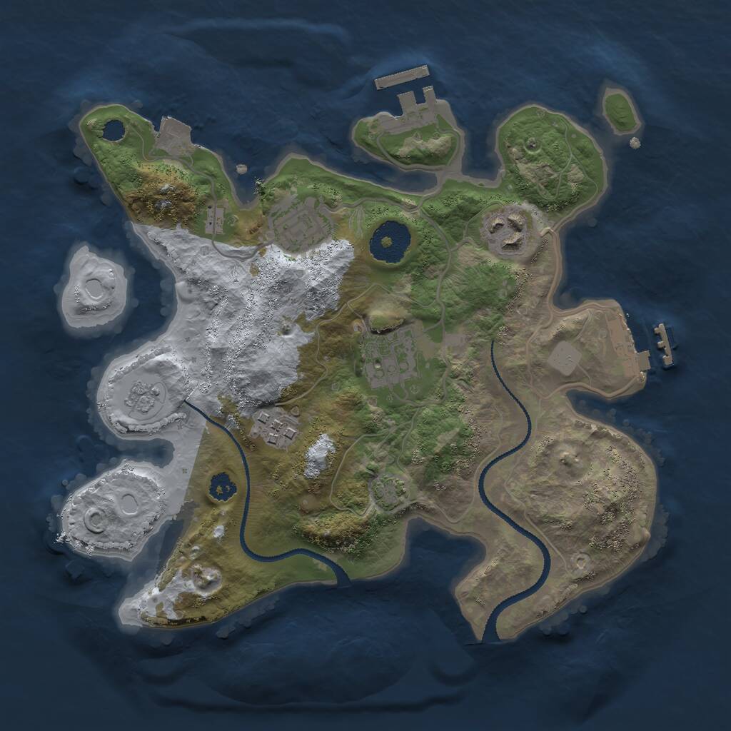 Rust Map: Procedural Map, Size: 2700, Seed: 1450130373, 11 Monuments