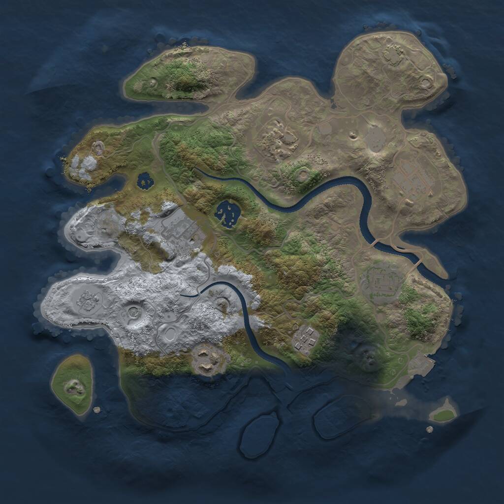 Rust Map: Procedural Map, Size: 3000, Seed: 22277908, 13 Monuments