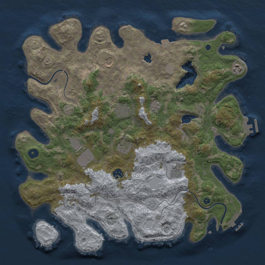 Rust Map: Procedural Map, Size: 4000, Seed: 86192002, 15 Monuments