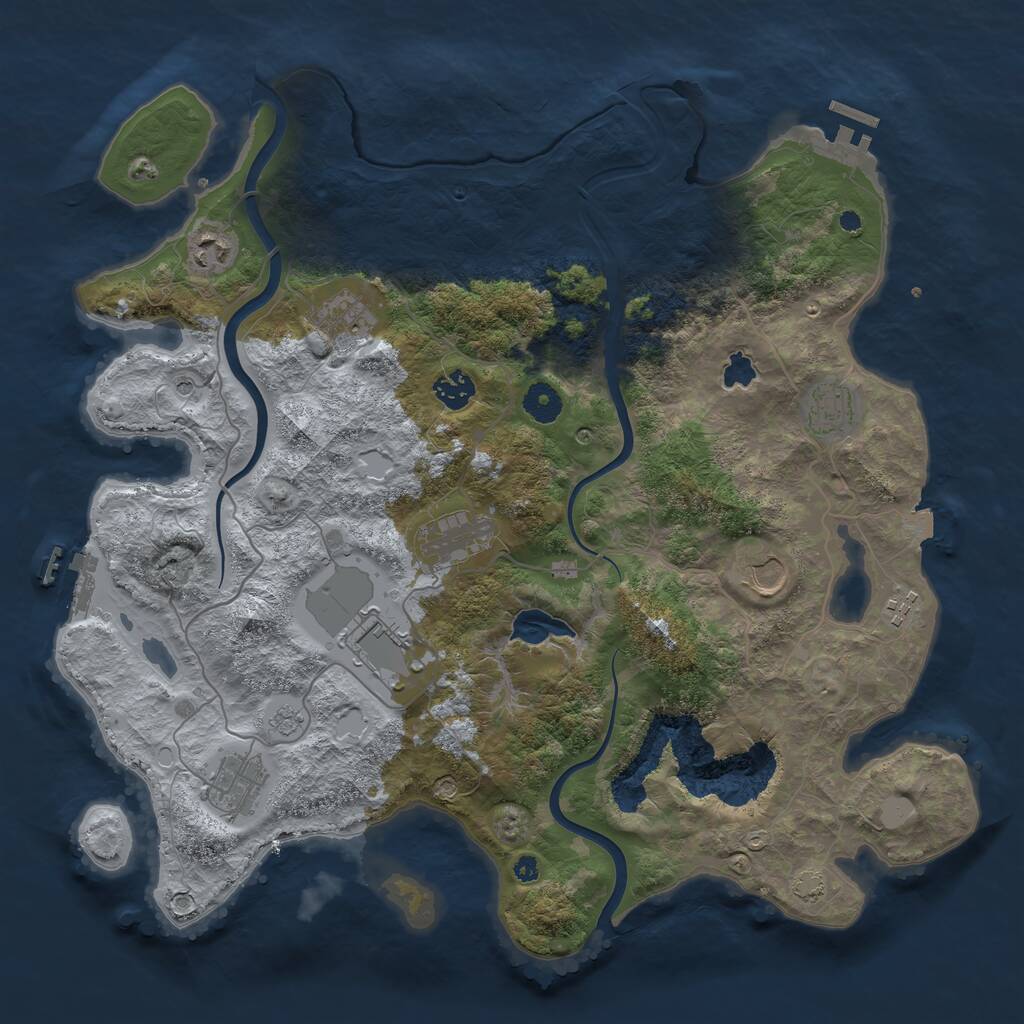 Rust Map: Procedural Map, Size: 4000, Seed: 186687323, 15 Monuments