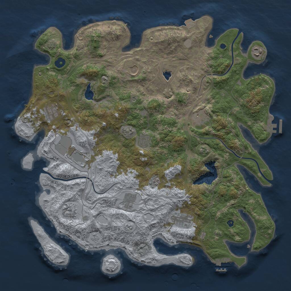 Rust Map: Procedural Map, Size: 4250, Seed: 1533240480, 16 Monuments