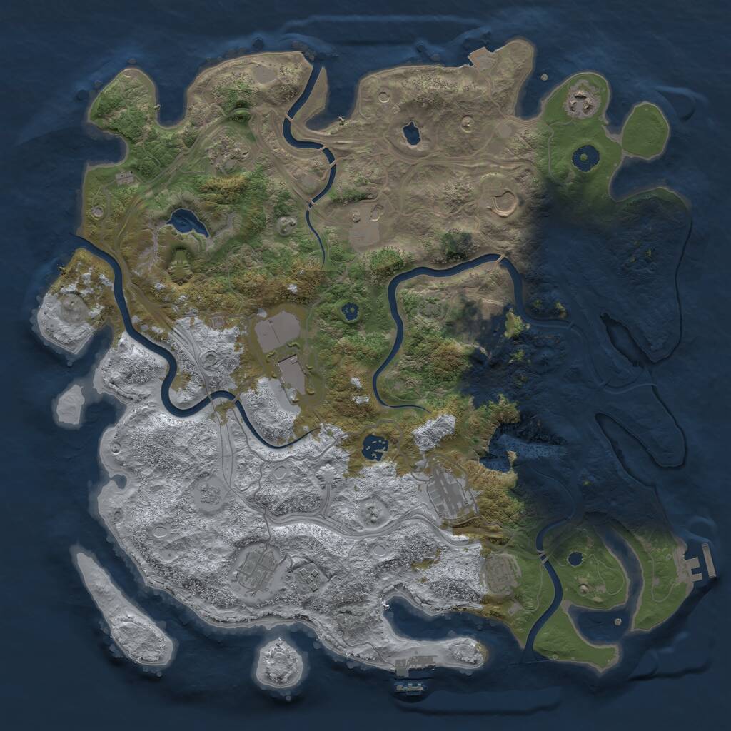 Rust Map: Procedural Map, Size: 4250, Seed: 1533240480, 17 Monuments