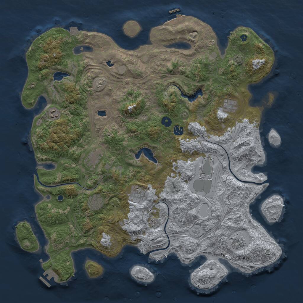 Rust Map: Procedural Map, Size: 4500, Seed: 953898880, 15 Monuments