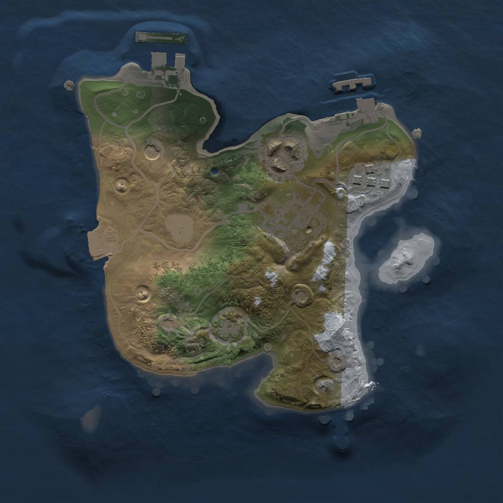 Rust Map: Procedural Map, Size: 2000, Seed: 78634674, 10 Monuments