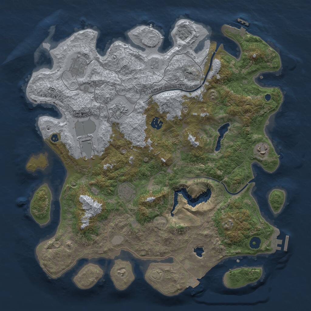 Rust Map: Procedural Map, Size: 4000, Seed: 1585815286, 13 Monuments